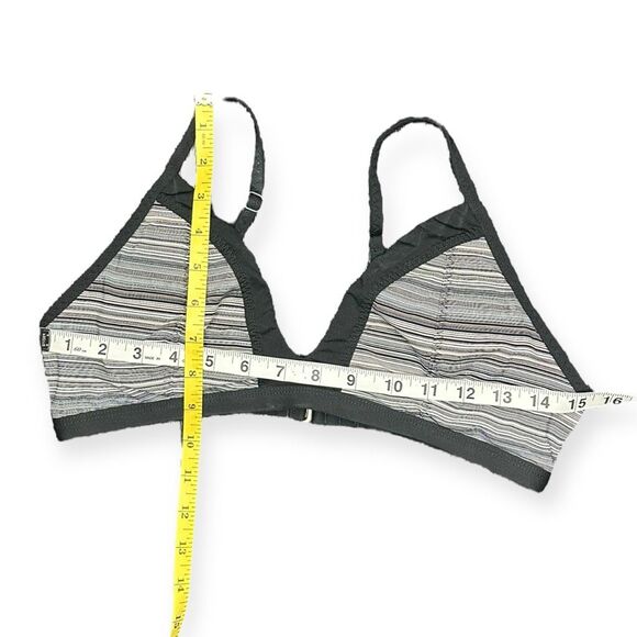 ATHLETA Women’s Black Gray Stripe Veracruz Swim Top Size Medium Style #228445 - Picture 7 of 7